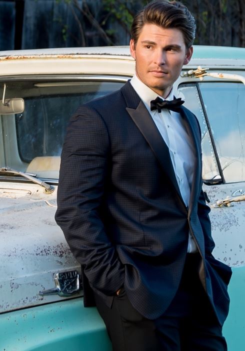 Model Pictured in Black Tuxedo